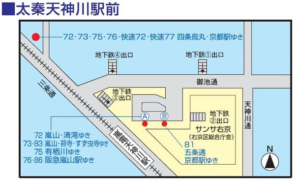 太秦天神川駅前 時刻表 京都バス株式会社